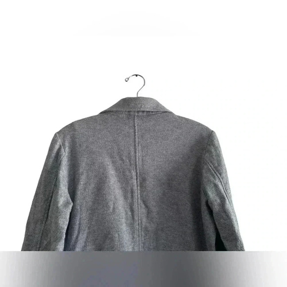 Eileen Fisher Organic Cotton Tweed Moto Herringbone Jacket Gray Size M - Picture 7 of 15